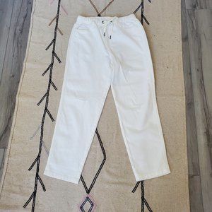 Aerie distressed white jeans